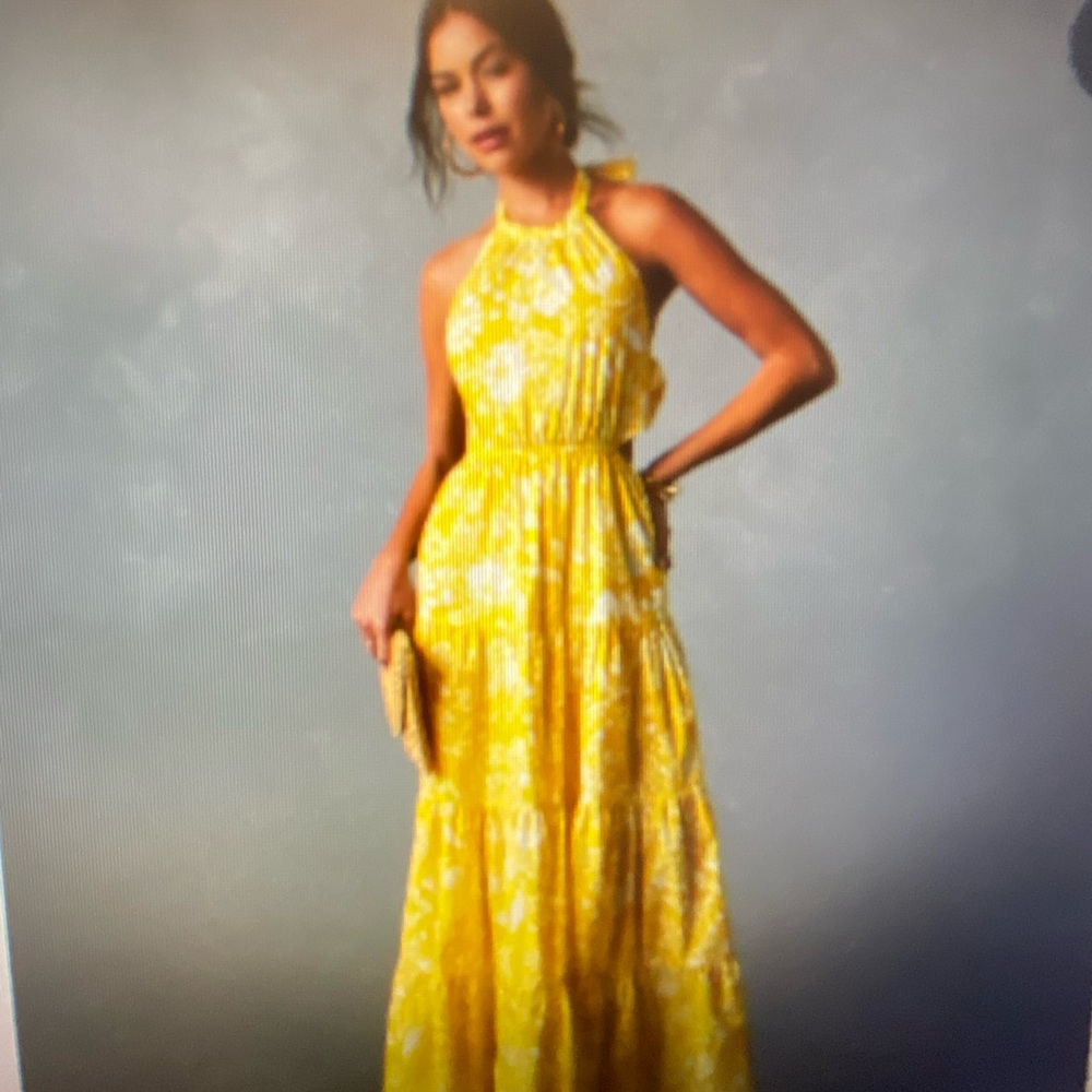 Yellow Halter Maxi Dress